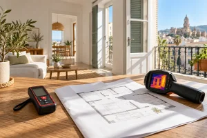Plano, medidor láser y cámara térmica: precio del certificado energético en Málaga en 2026